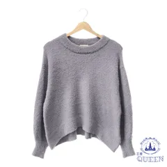 ☆美品☆ earth music&ecology アースミュージックアンドエコロジー トップス ニット 袖ぽわん もこもこ モックネック 長袖 レディース グレー フリーサイズ 901-5281 送料無料 古着