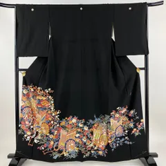 専用　ご予約　黒留袖　本加賀友禅　高野富夫作　トキ　百花繚乱　仮絵羽　未仕立て 専用 ご予約 黒留袖 本加賀友禅 高野富夫作 トキ 百花繚乱 仮絵