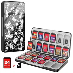 Switch ソフトケース ATiC カード収納ケース Micro SD24枚/ソフト24枚同時に収納 Switch/Switch Lite/ Switch有機ELモデル対応 ゲームカード収納ボックス カードまとめ収納 耐衝撃 軽量 防塵 持ち運び便利 ス 1