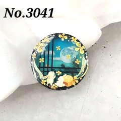 No.3041  十五夜お月様とうさぎの丸窓　レジンヘアゴム