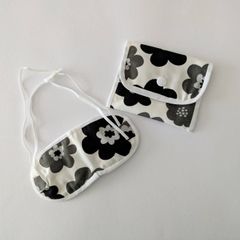 キルト芯｜★ハンドメイド子供用アイマスク｜モンテッソーリのおしごと目隠しアイマスク【北欧風ポップフラワー】｜お名前書くだけアイマスク　#キッズアイマスク　#モンテッソーリ　#おしごと　#目隠し　#アイマスク　#感覚教具　#入園準備　#通園グッズ　#手作り