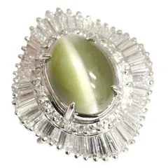 キャッツアイ ダイヤモンド リング 7.96ct D1.41ct Pt900