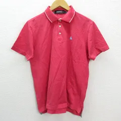 s■ルコック スポルティフ/le coq sportif アーガイル柄 半袖ポロシャツ/ゴルフウェア【M】ピンク/MENS/15【中古】