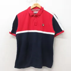 L/古着 フィラ FILA 半袖 ポロ シャツ メンズ コットン 紺他 ネイビー 25may31 中古 トップス