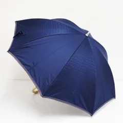 晴雨兼用日傘 Polo Ralph Lauren ポロラルフローレン USED品 ボーダー ネイビー ポロ刺繍  UV 遮光 軽量 50cm  S3135