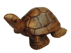 K*u様 木彫りの亀 木彫り 亀 親子 置物 縁起物 風水 オブジェ 木製 骨董品