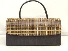 平和屋本店□和装小物 和装バッグ ハンドバッグ ツイード 金糸 逸品 未