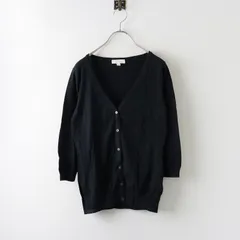 ジョンスメドレー JOHN SMEDLEY シーアイランドコットン Ｖネックカーディガン M/ブラック 七分袖 ニット 羽織り【2400014254815】