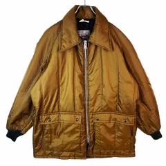 70s80sUSA製WALLS Outer Wear中綿入りナイロンジャケットダウンジャケットキルティングTALONタロンジップ茶色ブラウンvintageヴィンテージ40918