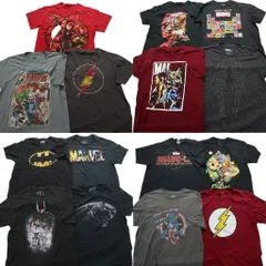 古着卸 まとめ売り マーベル DCコミック 半袖Tシャツ 15枚セット (メンズ L ) アイアンマン バットマン キャプテンアメリカ  古着 NA1723