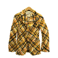 JUNYA WATANABE COMME des GARCONS / ジュンヤワタナベ | 2001AW | ツイード テーラードジャケット | M | イエロー/ネイビー/ホワイト | レディース