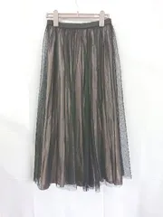 ◇ Θ Spick & Span チュールスカート サテン調スカート ロングスカート サイズ36 ブラック カーキ レディース E  【1507100004840】