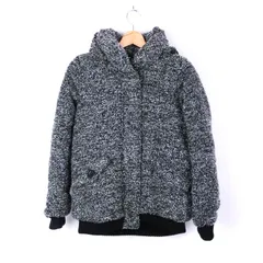 ザショップティーケー  中綿ブルゾン ジャケット アウター 白 黒 レディース Mサイズ ブラック THE SHOP TK  【中古】