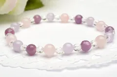 パワーストーン 天然石 ルビー ラベンダーアメジス トローズクォーツ 水晶カット レディース ブレスレット パワーストーン 天然石 _A539