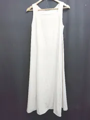 ◇ ◎ NICE CLAUP ウエストリボン ノースリーブ ロング ワンピース サイズM アイボリー レディース P  【1410230006182】