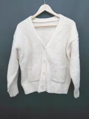 ◇ select MOCA セレクト モカ 秋冬 シンプル カジュアル 長袖 ニット カーディガン サイズF アイボリー レディース P  【1310020000188】