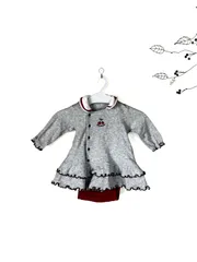 conbi mini キッズ ロンパース グレー さくらんぼ 60〜70 【c0497】