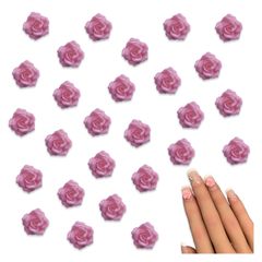 ネイルパーツ 花 ピンク 8ｍｍ 蓄光 フラワー 薔薇 ローズ 柔らかい 樹脂製 3Ｄ 立体 ぷっくり カボション レジン デコパーツ アクセサリー ハンドメイド 手芸 パーツ BD4129