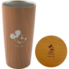 【新着商品】ヤクセル ディズニー 蓋付き 木目真空タンブラー MB (ミッキー) 440ml 1