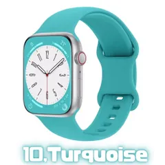 【Apple Watch 交換用バンド】シリコン スポーツバンド ⑩ターコイズ 全14色/全4サイズ展開 38 40 41 42 44 45 49mm対応 Series 1〜9 SE Ultra兼用 アップルウォッチ AppleWatch ベルト