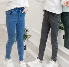 キッズ 女の子 デニムパンツ スキニーパンツ 長ズボン