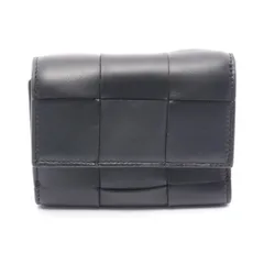 ボッテガヴェネタ BOTTEGA VENETA 三つ折り財布 カセット マキシイントレチャート スモール 三つ折りフラップウォレット 651372VCQC18425 ブラック レザー 三つ折財布