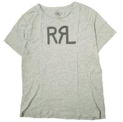 RRL ダブルアールエル アメリカ製 ﻿S/S LOGO TEE ロゴプリントTシャツ 782658264004 L グレー Double RL 半袖 クルーネック MADE IN USA トップス g21876