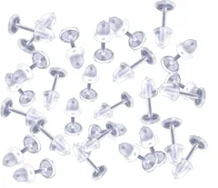 coco plaza 透明ピアス シークレットピアス つけっぱなし キャッチ 樹脂 ファーストピアス 目立たない 金属アレルギー メンズ レディース 大容量 100セット入り(クリア)