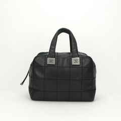 シャネル CHANEL チョコバー バッグ ボストンバッグ キャビアスキン ブラック black 黒 シルバー金具