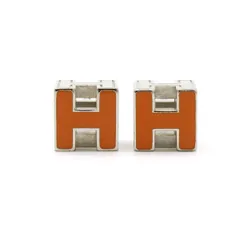 美品　エルメス　ゴールド×オレンジ　カージュドアッシュ　Hキューブ　チャーム 美品 エルメス ゴールド×オレンジ カージュドアッシュ Hキューブ