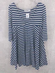 ◇ MILKFED. ミルクフェド ボーダー 長袖 ミニ チュニック ワンピース サイズXS ネイビー ホワイト レディース 【中古】 【1002800930890】のサムネイル