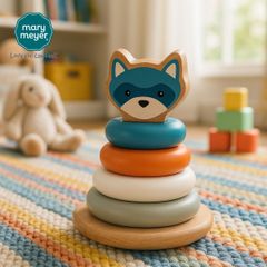 メリーマイヤー ライカ フォックス&アライグマ スタッキングウッドリング 17cm キツネ | Leika 知育 玩具 ベビー 赤ちゃん 用品 かわいい ファーストトイ モンテッソーリ Mary Meyer 木製 積み木 正規輸入品