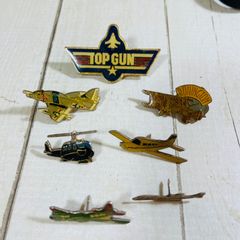 【フランス直輸入】ピンズ 7個 飛行機 まとめ ピンバッジ ヴィンテージ 留め具付 J024