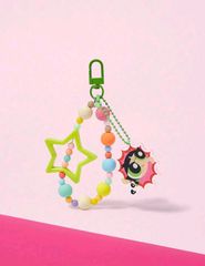 THE POWERPUFF GIRLS 파워퍼프걸스 버터컵 키홀더 파워퍼프 자라자라 키홀더 파워퍼프 가방 매력 키 매력 스타 별 비즈 귀여운 아메코미 캐릭터 선물 선물 해외 잡화
