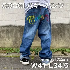 COOGI バギーデニム W40 ストリートカラフルポケット ダークデニムパンツ COOGI バギーデニム W40 ストリートカラフルポケット ダーク