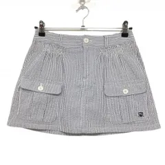 パーリーゲイツ カーゴスカート ネイビー×白 ストライプ サッカー生地  レディース 0(S) ゴルフウェア PEARLY GATES