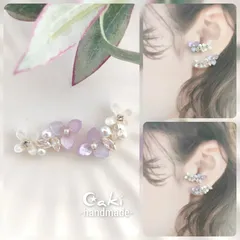 3弁(⚠お花ピンクのみ)✿*:ピアスorイヤリング♪ハンドメイド
