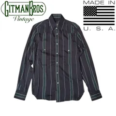 GITMAN BROS Vintage パープル USA製 ストライプシャツ