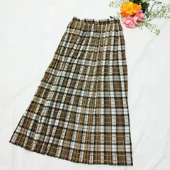 PAGE BOY　ページボーイ　レディース　ロング　スカート　プリーツ　チェック柄　ブラウン　極美品