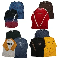 古着卸 まとめ売り ブランドMIX 長袖Tシャツ 10枚セット (メンズ Ｍ /Ｌ ) バンズ ディッキーズ リーバイス ラコステ 中古 古着 NA9836