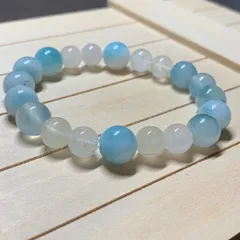 【No465】ブレスレット　グリーンブルージェード　ゴールドルチル