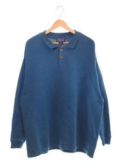 パタゴニア PATAGONIA 90s 90's USA製 コットンニット ポロシャツ ターコイズ ブルー XL セーター ブルー 103MT-2759
