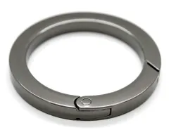 【人気商品】(内径19mm オシャレ ワンタッチ 外しやすい 固定しやすく ブラック) 収納 4個セット軽量 キーリング キーホルダー カラビナ 丸型