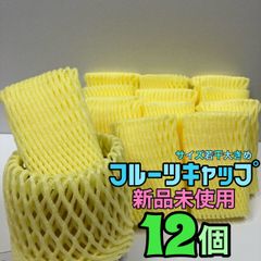 果物保護　緩衝材　保護ネット　フルーツキャップ　緩衝材　12枚　黄色詰め合わせ