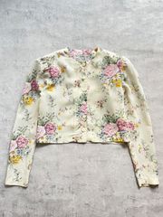 80's "karin stevens" short floral jacket made in U.S.A.
