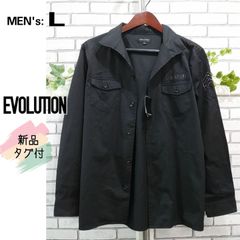 L■新品■EVOLUTION■ワイヤー襟・コットン シャツ■ストレッチ・ブラック