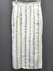 ◇ ITEMS URBAN RESEARCH ストライプ ロング丈 台形 スカート サイズ36 ライトブルー マルチ レディース P  【1406240026296】