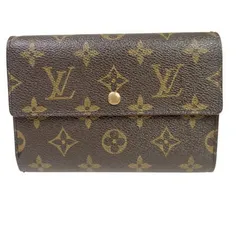【中古】 ルイヴィトン LOUIS VUITTON ポルト トレゾール エテュイ パピエ 三つ折り 財布 モノグラム レザー M61202 05BU459