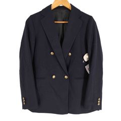 ダブルブレスト ピーコート S ネイビー　UNIQLO ＋Ｊ UNIQLO ジルサンダー ダブルフェイスダブルブレストコート S