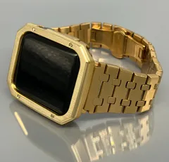 GimelZayinセット 4スクリュー鏡面　ゴールド　ステンレス　アップルウォッチバンド  ultra ウルトラ　ケース　カバー　メンズ レディース 40mm 41mm 44mm 45mm 49mm Apple Watch バンド